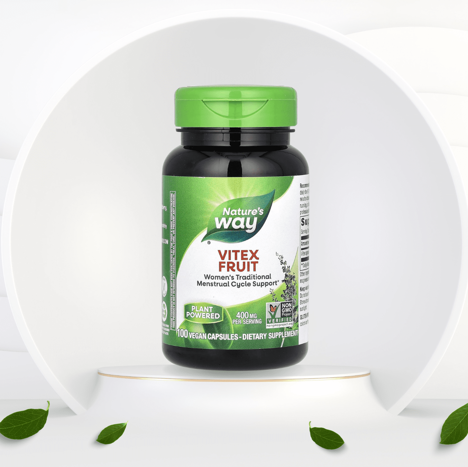 Nature’s Way Vitex Fruit menstrual cycle support supplement bottle